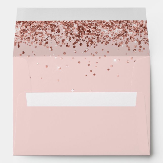 Rose Gold Glitter Blush Envelope (Back (Bottom))