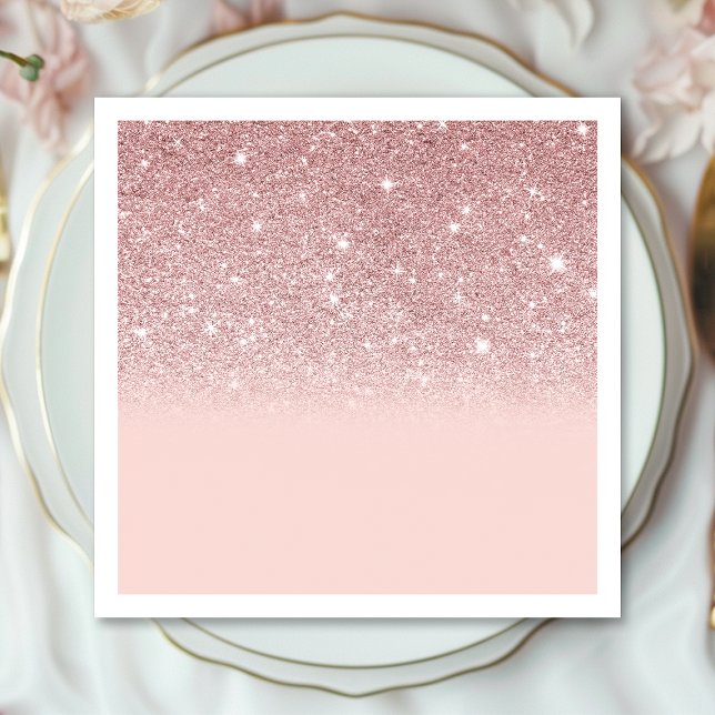 Rose Gold Glitter Blush Pink Ombre Napkin (Creator Uploaded)