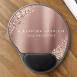 Rose Gold Glitter | Blush Pink Sparkle Glitter Gel Mouse Pad<br><div class="desc">Blush Pink - Rose Gold Glitter Faux Sparkle Glitter Metallic Foil Minimalist Business Mousepad (Mouse Pad) with white lettered typography for the monogram. The Rose Gold Girly Business design can be customised with your name. Please contact the designer for customised matching items.</div>