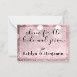 Rose Gold Glitter Bokeh Advice for Bride & Groom<br><div class="desc">Using a gorgeous, ornate script font from my collection, I've created typography elements the key words, taking the designs to the next level. I these cards the phrase in the "fancy type" reads "advice for the bride and groom". All other text is rendered here in a versatile, serif font that...</div>