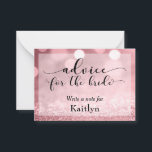 Rose Gold Glitter Bokeh Advice for the Bride<br><div class="desc">Using a gorgeous, ornate script font from my collection, I've created typography elements the key words, taking the designs to the next level. I these cards the phrase in the "fancy type" reads "advice for the bride". All other text is rendered here in a versatile, serif font that can also...</div>