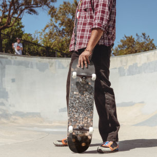 Rose Gold Glitter Bokeh Glam 2 Skateboard
