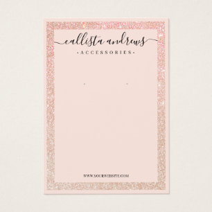 Rose Gold Glitter Border Cursive Earring Display