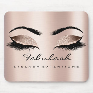 Rose Gold Glitter Branding Beauty Lashes Skinny Mouse Pad