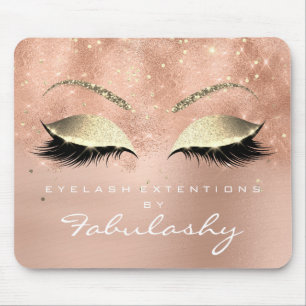 Rose Gold Glitter Branding Beauty Studio Lashes Mouse Pad
