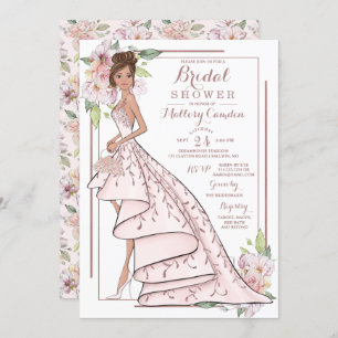 Rose Gold Glitter Bride Bridal Shower Invitation