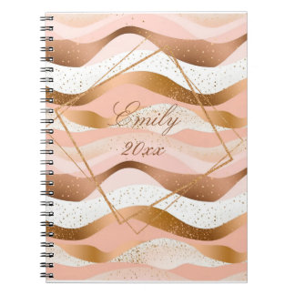 Rose Gold Glitter Brushed Design Notebook