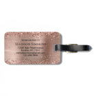 Rose Gold Glitter Brushed Metal Monogram Script