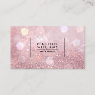 Rose Gold Glitter Business Card