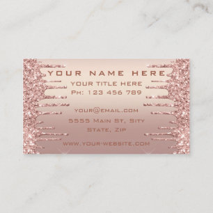 Rose Gold Glitter Business Cards Design Your Own