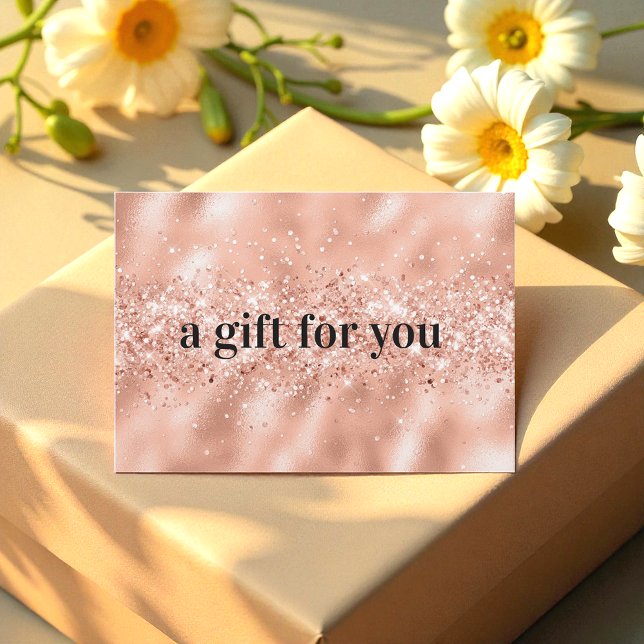 Rose Gold Glitter Business Gift Certificate (Creator Uploaded)