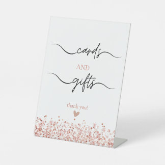 Rose Gold Glitter cards gifts sign
