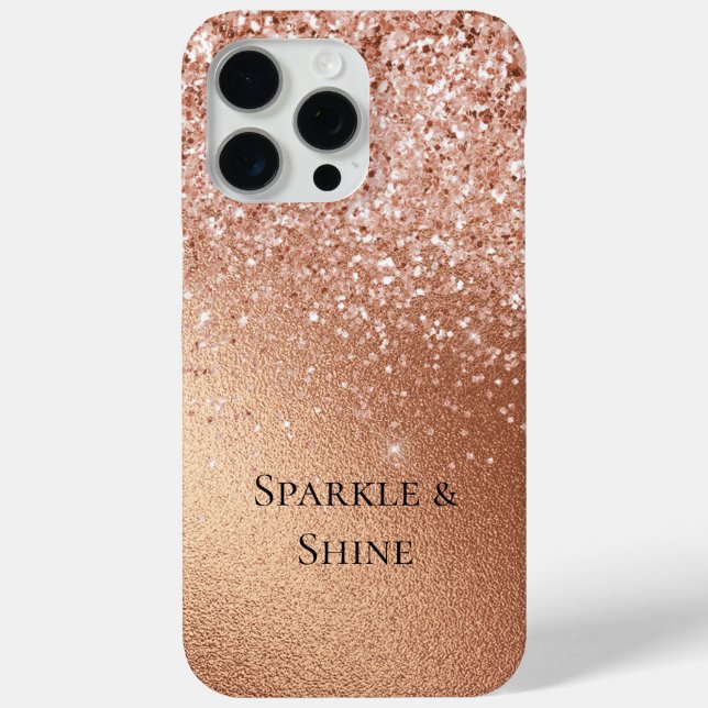 Rose Gold Glitter Case-Mate iPhone Case (Back)
