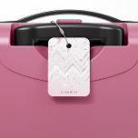 Rose Gold Glitter Chevron Pink Marble Monogram Luggage Tag<br><div class="desc">Blush background with an elegant monogram on the bottom a with glitter rose gold chevron pattern in the middle and rose marble on the top. Elegant and chic item that can be customised very easily. Check our store for more matching items.</div>