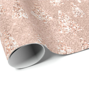 Rose Gold Glitter Christmas Tree Spark Joy New Yea Wrapping Paper