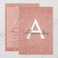 Rose Gold Glitter Class of 2018 Graduation Party