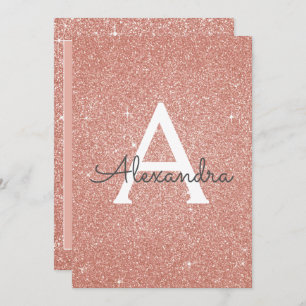 Rose Gold Glitter Class of 2018 Graduation Party Invitation