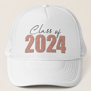 Rose Gold Glitter Class of 2024 Trucker Hat