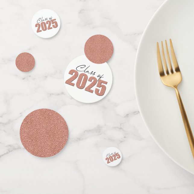 Rose Gold Glitter Class of 2025 Confetti (Group)