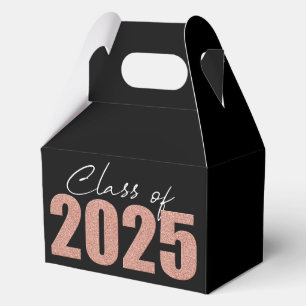 Rose Gold Glitter Class of 2025 Favour Box