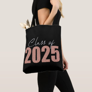 Rose Gold Glitter Class of 2025 Tote Bag