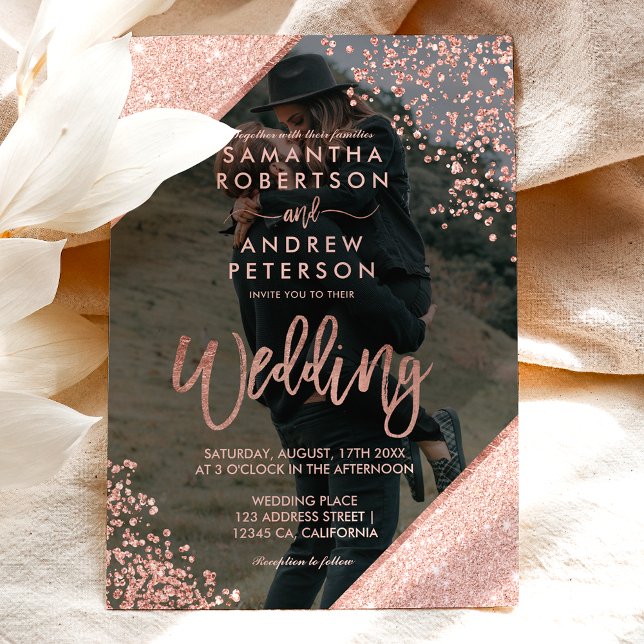 Rose gold glitter confetti budget wedding photo (Creator Uploaded)
