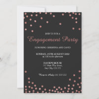 Rose Gold Glitter Confetti Engagement Party