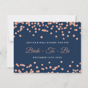 Rose Gold Glitter Confetti Navy Blue Bridal Advice
