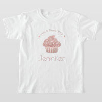 Rose Gold Glitter Cupcake Hello Custom Grade Name 