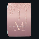 Rose Gold Glitter Custom Letter Name iPad Cover<br><div class="desc">iPad Air Covers with Monogram Name Text Rose Gold Blush Glitter Sparkle Personalised Birthday - Anniversary or Wedding Gift / Suppliest - Add Your Letter / Name - Text or Remove - Make Your Special iPad Cases Gift - Resize and move or remove and add text / elements with customisation...</div>