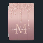 Rose Gold Glitter Custom Letter Name iPad Cover<br><div class="desc">iPad Air Covers with Monogram Name Text Rose Gold Blush Glitter Sparkle Personalised Birthday - Anniversary or Wedding Gift / Suppliest - Add Your Letter / Name - Text or Remove - Make Your Special iPad Cases Gift - Resize and move or remove and add text / elements with customisation...</div>