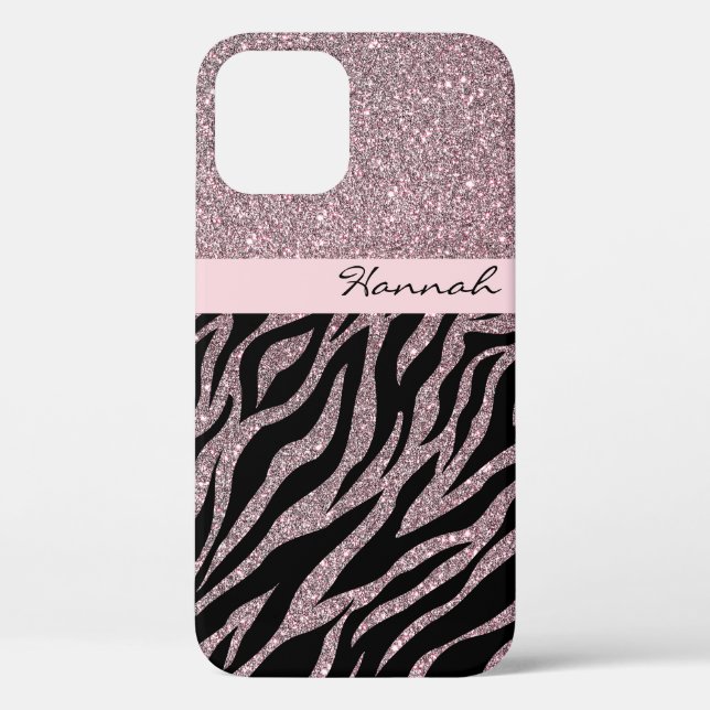 Rose Gold Glitter Custom Name Personalised Pink Case-Mate iPhone Case (Back)
