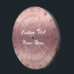 Rose Gold Glitter Custom Text Dart Board Gift<br><div class="desc">Dart Boards with Custom Text Rose Gold Blush Glitter Sparkle Drips Wedding or Party Supplies / Gift - Add Your Unique Text / Name or Remove Text - Make Your Special Dartboard Gift - Resize and move or remove and add text / elements with customisation tool. Design by MIGNED. Please...</div>