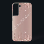 Rose Gold Glitter Custom Text Personalised Samsung Galaxy Case<br><div class="desc">Personalised Samsung Galaxy Cases or iPhone Cases with Rose Gold Blush Glitter Sparkle Drips Custom Text Pink Modern - Add Your Unique Text / Name or Remove Text - Make Your Special Gift - Resize and move or remove and add text / elements with customisation tool. Design by MIGNED. Please...</div>