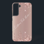 Rose Gold Glitter Custom Text Personalised Samsung Galaxy Case<br><div class="desc">Personalised Samsung Galaxy Cases or iPhone Cases with Rose Gold Blush Glitter Sparkle Drips Custom Text Pink Modern - Add Your Unique Text / Name or Remove Text - Make Your Special Gift - Resize and move or remove and add text / elements with customisation tool. Design by MIGNED. Please...</div>