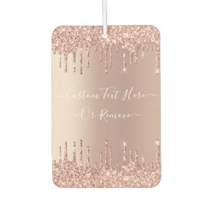 Rose Gold Glitter Custom Your Text Air Freshener