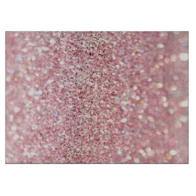 Rose Gold Glitter Cutting Board (Front)