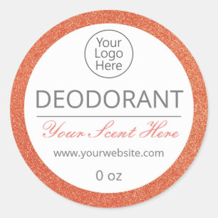 Rose Gold Glitter Deodorant Labels Business Logo