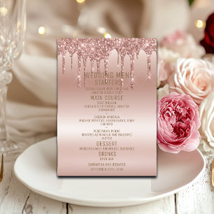 Rose Gold Glitter Diamonds Shine Menu