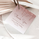Rose Gold Glitter Drip 80th Birthday Party Favour Tags<br><div class="desc">These chic,  elegant 80th birthday party favour tags feature a sparkly rose gold faux glitter drip border and rose gold ombre background. Personalise them with the guest of honour's name and birthday in dark rose handwriting script,  with the party date below in sans serif font.</div>