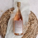 Rose Gold Glitter Drip 80th Birthday Party Wine Label<br><div class="desc">These chic,  feminine fortieth birthday wine bottle labels feature a sparkly rose gold faux glitter drip border and rose gold ombre background. Personalise them with her name in dark rose handwriting script,  with her birthday and date below in sans serif font.</div>