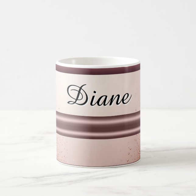 Rose Gold Glitter Drip Custom name Coffee Mug (Center)