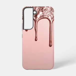 Rose Gold Glitter Drip Samsung Galaxy Case