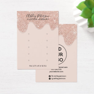 Rose gold glitter drips multi stud earring display