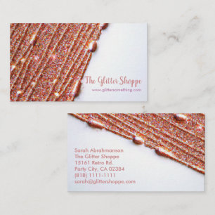 Rose Gold Glitter Drips Paint Business Card