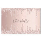 Rose gold glitter drips pink girly monogram