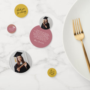 Rose Gold Glitter Dust Graduation Thank You Confetti