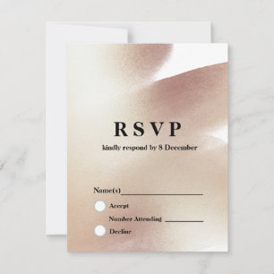 Rose Gold, Glitter elegant 3.5" x 5" Response Card