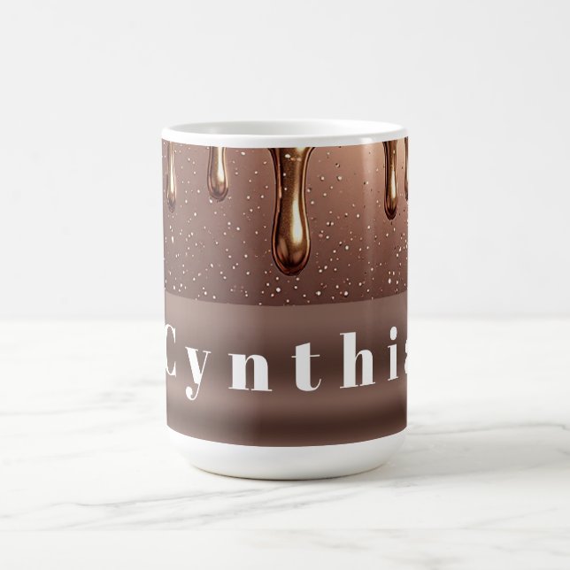 🌸 Rose Gold Glitter Elegant Custom Home Style 🌸 Coffee Mug (Center)