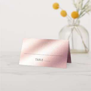 Rose Gold Glitter Elegant Soft Pink Wedding Place Card